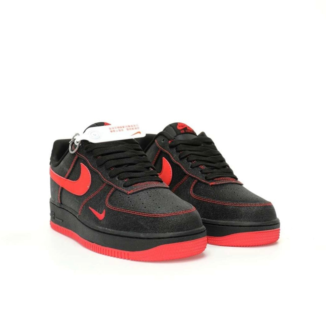 Nike Air Force Black Red Swan Starry Sky